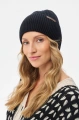 Czapka damska typu beanie z klasycznym prążkowanym splotem Galya Black