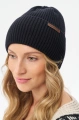 Czapka damska typu beanie z klasycznym prążkowanym splotem Galya Black