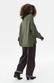 Sweter damski z dekoracyjnymi rękawami Celeste 2 Olive / T0003-01
