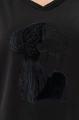 Bluzka z aplikacją w monochromie Kuri Black
