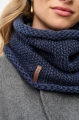 Dzianinowy komin damski z grubym strukturalnym splotem Kazza Dark Navy