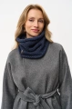 Dzianinowy komin damski z grubym strukturalnym splotem Kazza Dark Navy