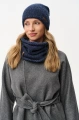 Dzianinowy komin damski z grubym strukturalnym splotem Kazza Dark Navy