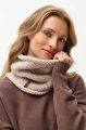 Dzianinowy komin damski z grubym strukturalnym splotem Kazza Light Beige