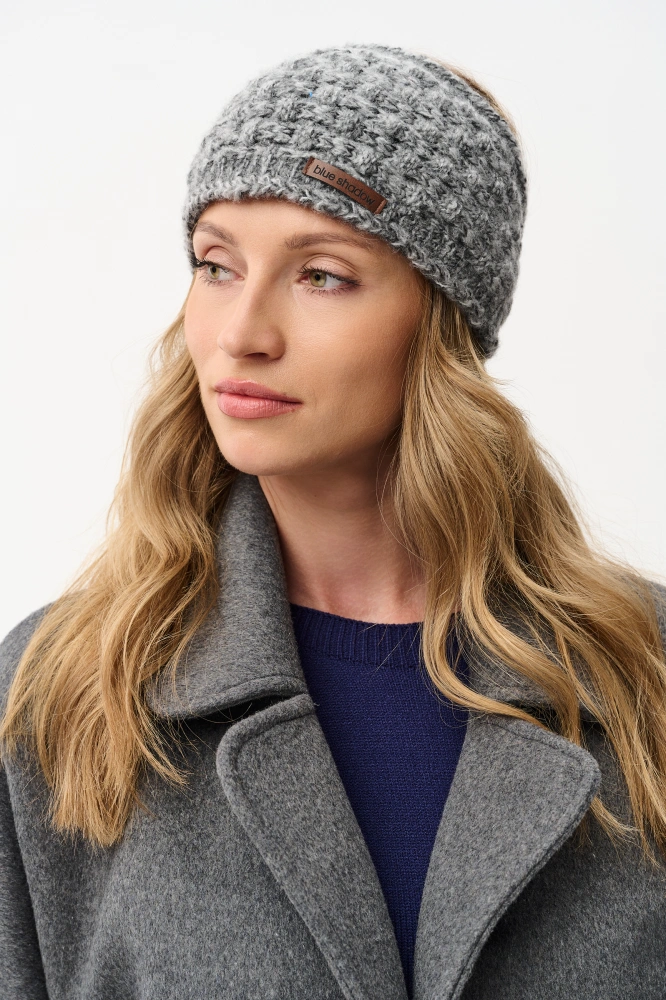 Opaska damska dzianinowa z przestrzennym splotem Loretta Light Gray