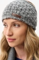 Opaska damska dzianinowa z przestrzennym splotem Loretta Light Gray