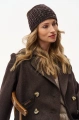 Opaska damska dzianinowa z przestrzennym splotem Loretta Dark Brown