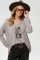 Sweter w serek z aplikacją Kety Stone