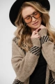 Kardigan zapinany z frędzlami Belo Light Brown
