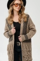 Kardigan zapinany z frędzlami Belo Light Brown