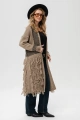 Kardigan zapinany z frędzlami Belo Light Brown