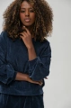 Bluza welurowa z przeszyciami na rękawach Naja Dark Navy