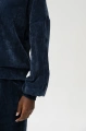 Bluza welurowa z przeszyciami na rękawach Naja Dark Navy