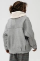 Kurtka zimowa bomber z wełny ze ściągaczami w rękawach Naomi Light Gray