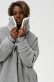 Kurtka zimowa bomber z wełny ze ściągaczami w rękawach Naomi Light Gray