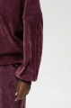 Bluza welurowa z przeszyciami na rękawach Naja Aubergine