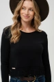 Sweter z ozdobnym wykończeniem Wanesa Black