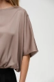 Elegancka tkaninowa bluzka z krótkim rękawem o regularnym kroju Royal. Light Brown