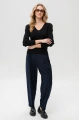 Spodnie damskie z zakładkami i zwężaną nogawką Carli Dark Navy