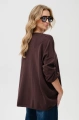 Sweter w serek z aplikacją Kety Dark Brown