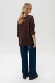 Sweter w serek z aplikacją Kety Dark Brown