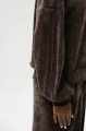 Bluza welurowa z przeszyciami na rękawach Naja Dark Brown