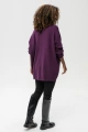 Sweter w serek z aplikacją Kety Aubergine