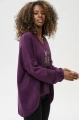 Sweter w serek z aplikacją Kety Aubergine