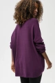 Sweter w serek z aplikacją Kety Aubergine