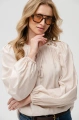 Bluzka damska z haftem Roko Light Beige