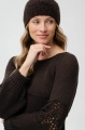 Miękka opaska damska z charakterystyczną fakturą bouclé Booby Dark Brown