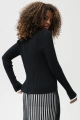Sweter ściągaczowy z kontrastowym paskiem w rękawach Kanio Black