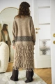 Kardigan zapinany z frędzlami Belo Light Brown