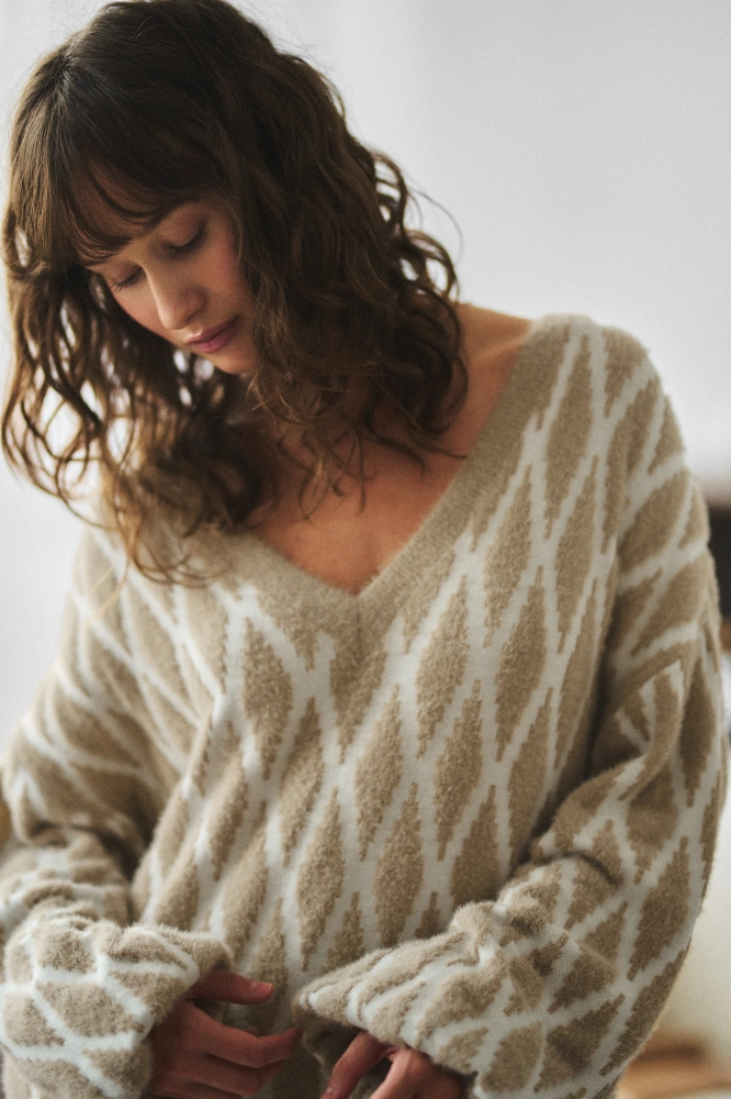Sweter żakardowy Malaja Light Beige