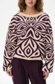 Wiskozowy sweter z żakardem Pegy Beige