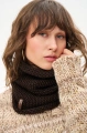 Dzianinowy komin damski z grubym strukturalnym splotem Kazza Dark Brown