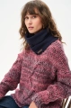 Prążkowany komin z wiskozy Amara Dark Navy