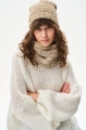 Dzianinowa czapka damska beanie z grubym strukturalnym splotem Tobi Beige