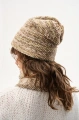 Dzianinowa czapka damska beanie z grubym strukturalnym splotem Tobi Beige