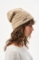 Dzianinowa czapka damska beanie z grubym strukturalnym splotem Tobi Beige