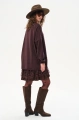Sweter z aplikacją sznurkową pod dekoltem Tol Dark Brown