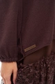 Sweter z aplikacją sznurkową pod dekoltem Tol Dark Brown