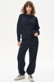 Wiskozowa bluza z dekoracyjnym dekoltem typu "woda"  Tracy Dark Navy