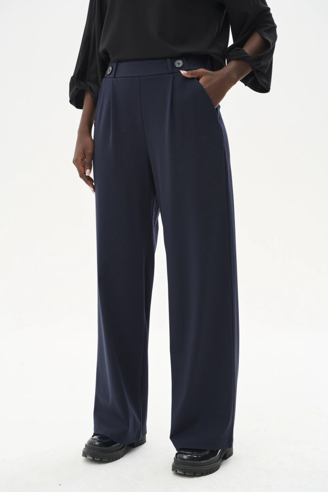 Dzianinowe spodnie z luźną nogawką Paloma Dark Navy