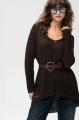 Bawełniany asymetryczny sweter Danthe Dark Brown
