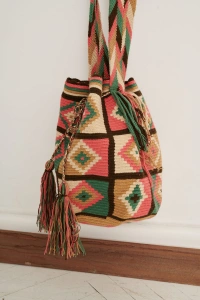 Torebka Żakardowa Romby Corallo