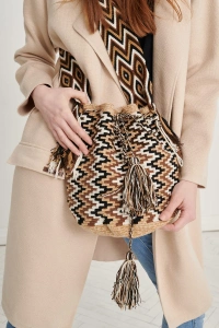 Torebka Żakardowa Zyg Zag