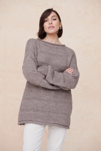 Sweter Damski Ramka BS Czekolada Melanż