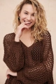 Sweter Damski Hotti BS Mleczna Czekolada Lurex