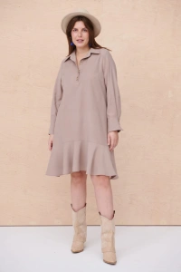 Sukienka Miggon Plus Size Cappucino